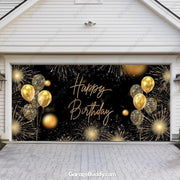 Happy Birthday Gold | GarageBuddy Garage Door Cover