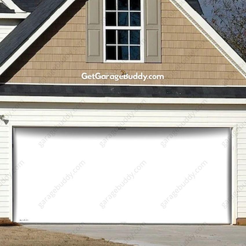 Blank White Projector Screen | GarageBuddy Garage Door Cover