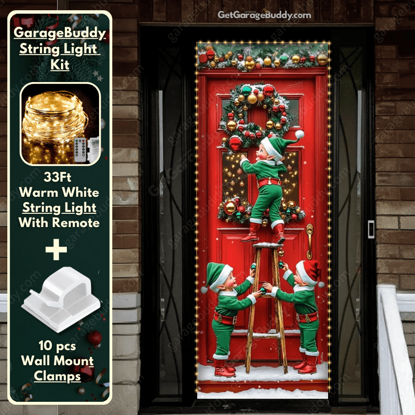 Santa's Elves | Christmas Front Door Cover