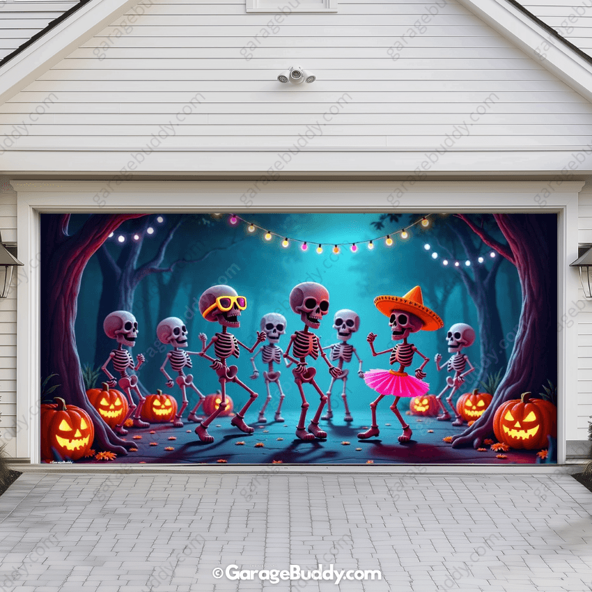 Boogie Bones (Glow) | Halloween Garage Door Cover