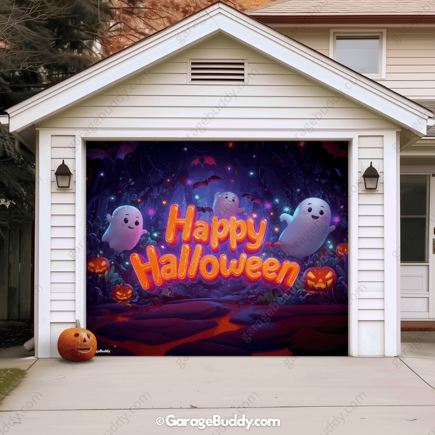 Ghost Party (Glow) | Halloween Garage Door Cover