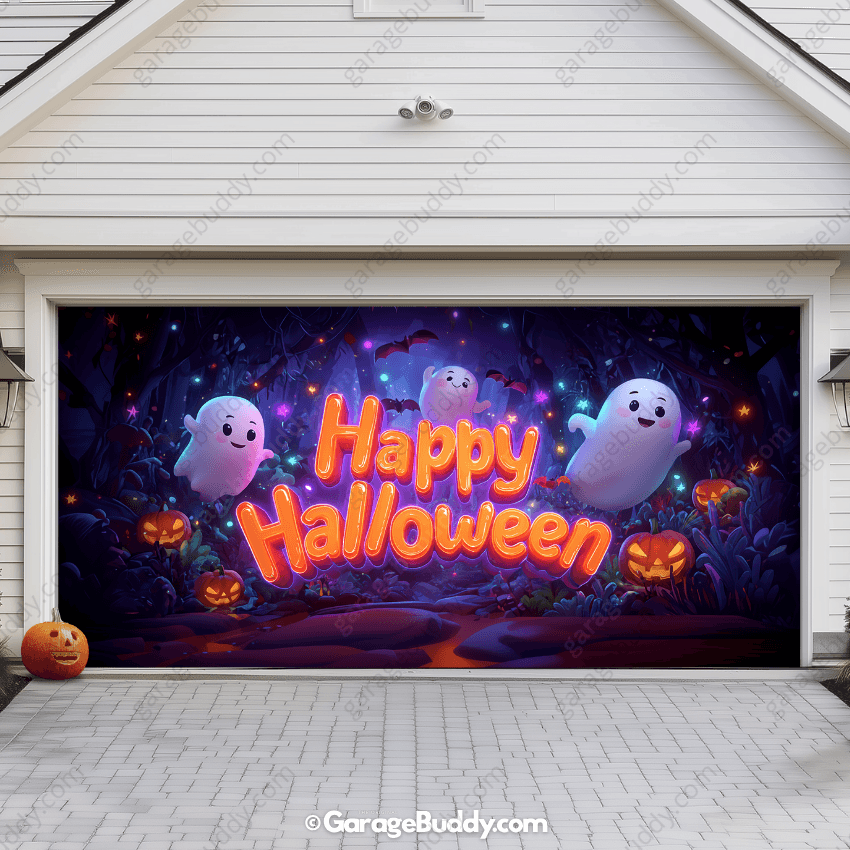 Ghost Party (Glow) | Halloween Garage Door Cover