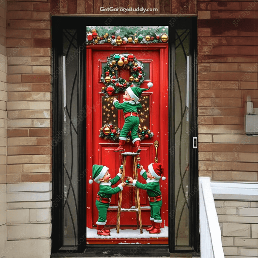 Santa's Elves | Christmas Front Door Cover